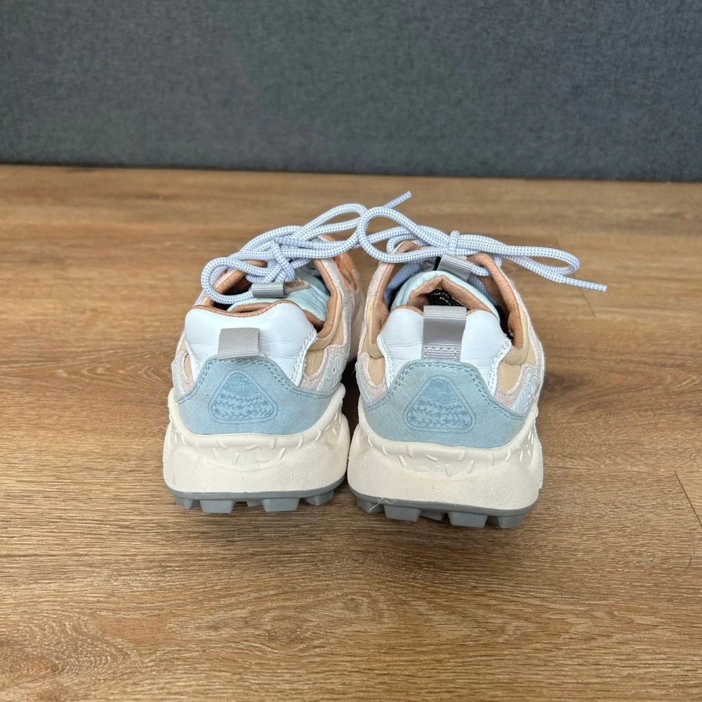 Flower Mountain Yamano 3 Womens Sneakers Tan Orange Blue Barely Worn